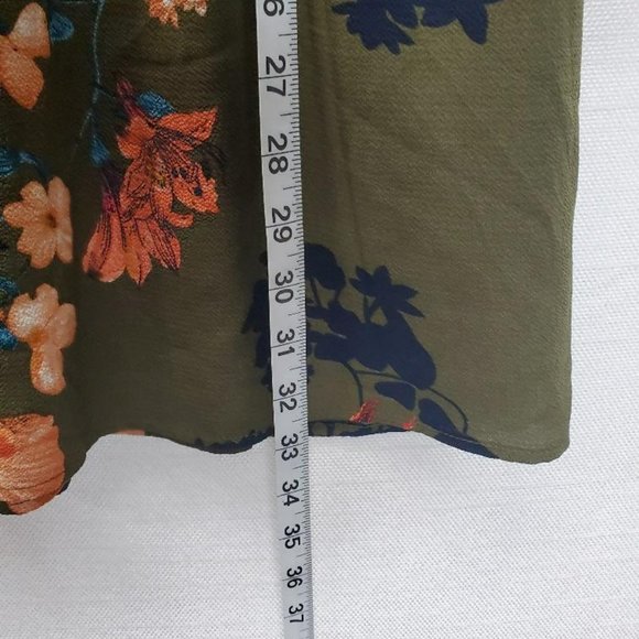 Umgee Dress Womens M Green Floral Mini Balloon Sleeves Boho Prairie Square Neck - Picture 7 of 8